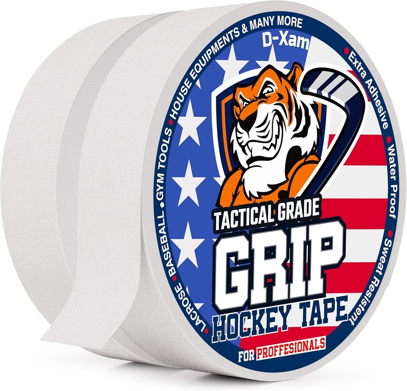 Dexam Hockey Tape Black Grip Tape 2 Roll Athletic Sports Tape 1inch Multipurpose Cloth Tape for Lacrosse Stick Handles Pullup Bars Tools Fingers Water-Resistan Protect from Scratches Smudges - Image 1